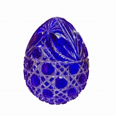 Хрустальное  Яйцо-Ромашка малое, синее